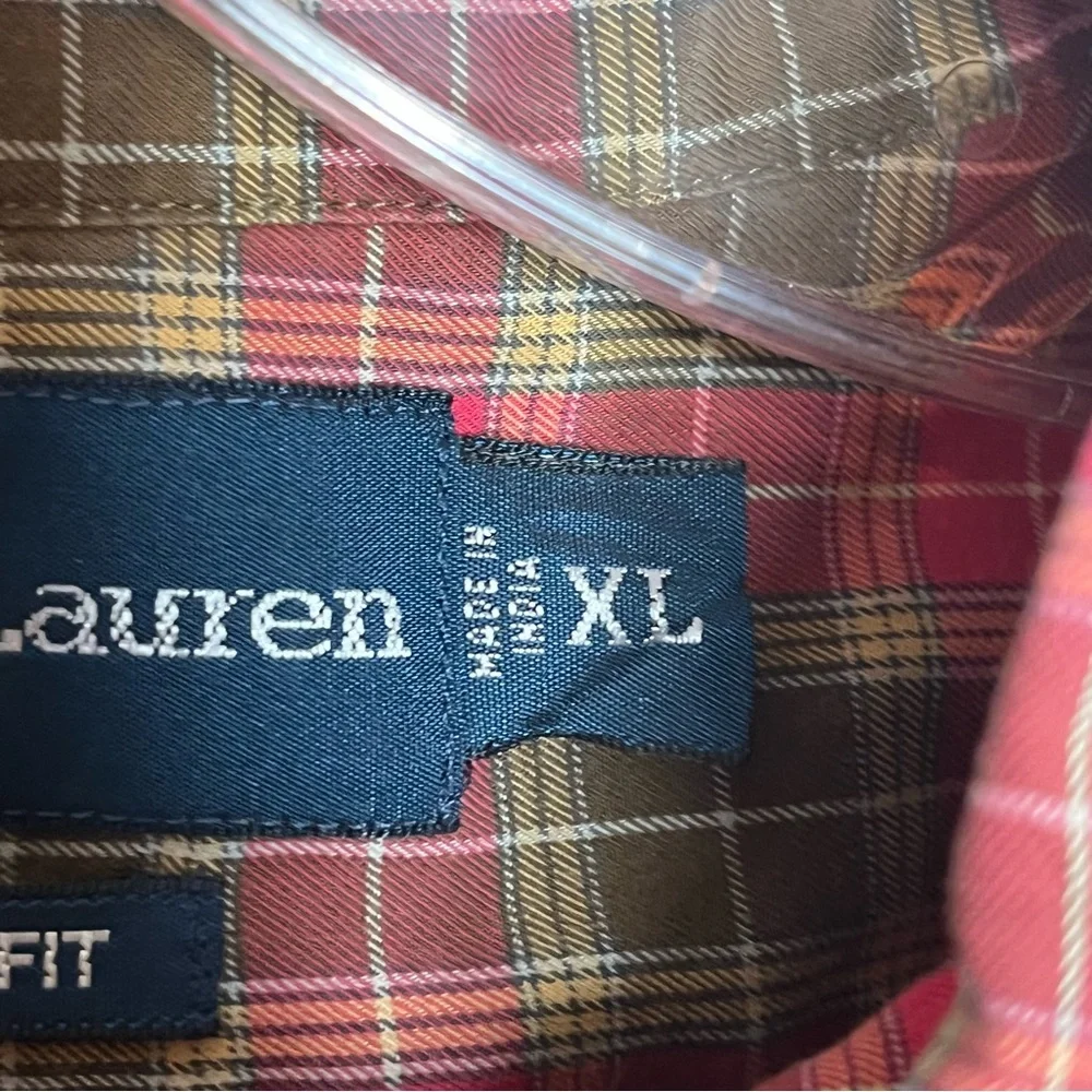 Polo Ralph Lauren Sz XL Plaid Check Classic Fit Button Down Shirt Long Sleeve